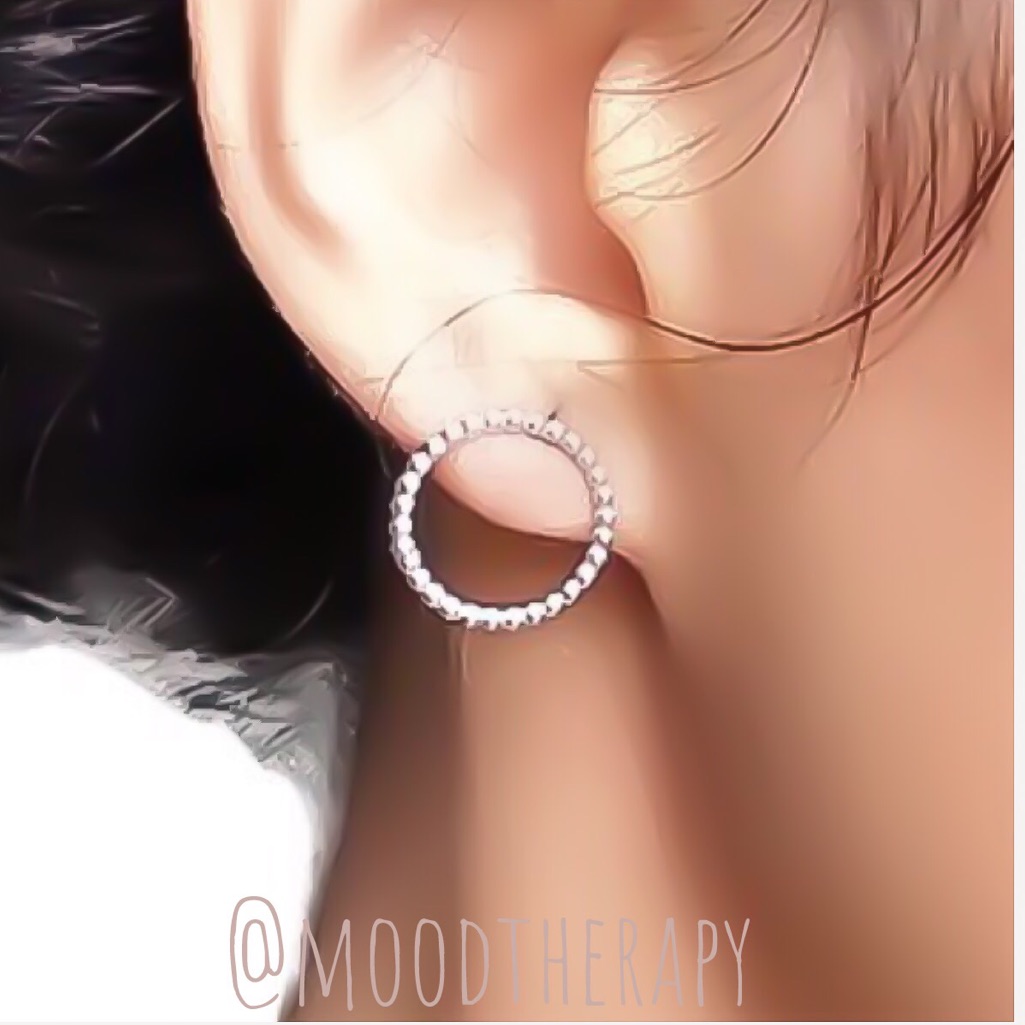 925 Sterling Silver Beaded Open Circle Stud Earrings - Classic Minimalist Style 23$
